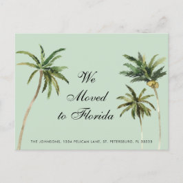 Waterverf Palm Trees Tropical Verplaatst naar Flor Aankondigingskaart