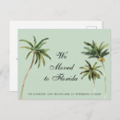 Waterverf Palm Trees Tropical Verplaatst naar Flor Aankondigingskaart (Voorkant / Achterkant)