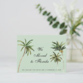 Waterverf Palm Trees Tropical Verplaatst naar Flor Aankondigingskaart (Staand voorkant)