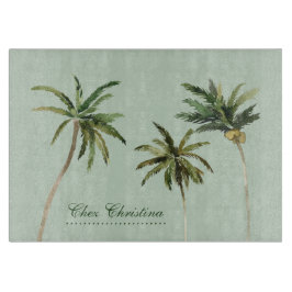 Waterverf Palm Trees Tropisch Gepersonaliseerd Snijplank