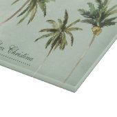 Waterverf Palm Trees Tropisch Gepersonaliseerd Snijplank (Hoek)