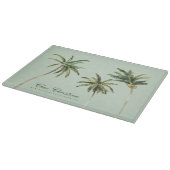Waterverf Palm Trees Tropisch Gepersonaliseerd Snijplank (Hoek)
