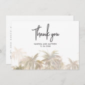 Waterverf Palm Trees Wedding Bedankt (Voorkant / Achterkant)