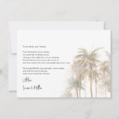Waterverf Palm Trees Wedding Bedankt (Achterkant)