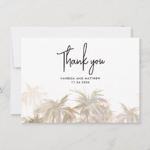 Waterverf Palm Trees Wedding Bedankt