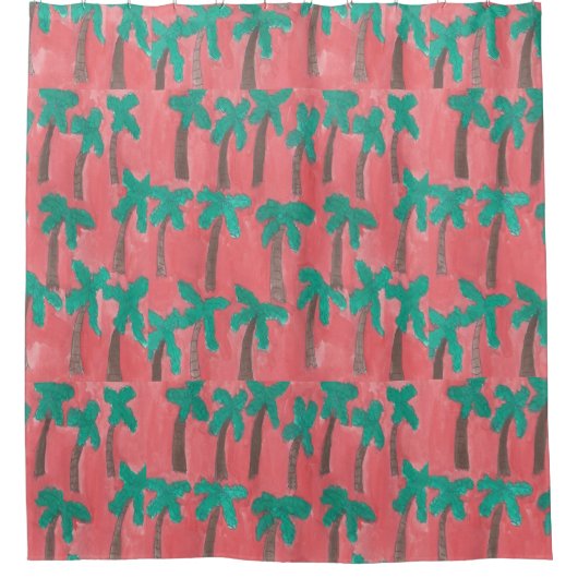 Waterverf palm Trewer gordijn (Voorkant)