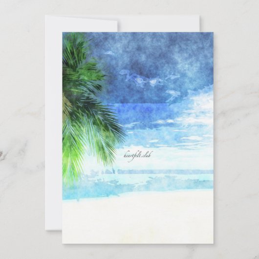Waterverf Palm Uitnodiging (Achterkant)
