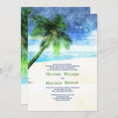 Waterverf Palm Uitnodiging (Voorkant / Achterkant)