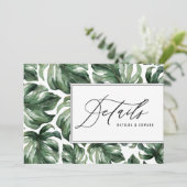 Waterverf palmblad bruiloft aankondiging (Staand voorkant)