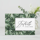 Waterverf palmblad bruiloft aankondiging (Staand voorkant)