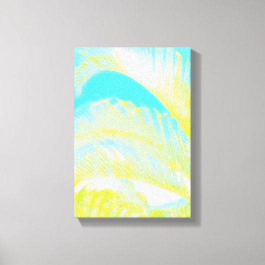 Waterverf palmblad canvas wrap (Voorkant)