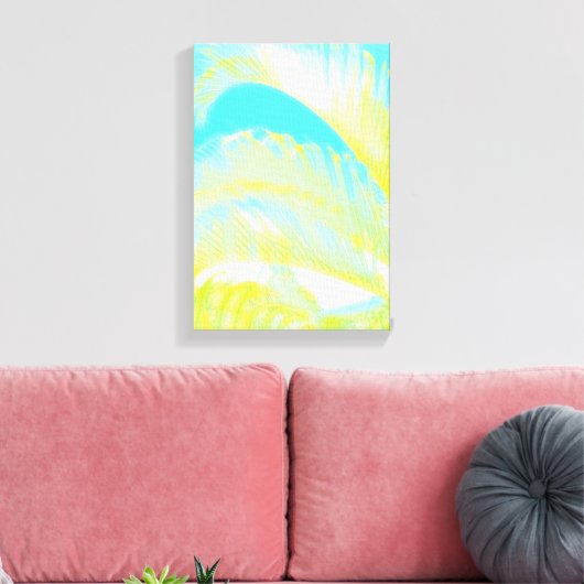 Waterverf palmblad canvas wrap (Insitu (Woonkamer))