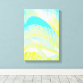 Waterverf palmblad canvas wrap (Insitu (Houten vloer))