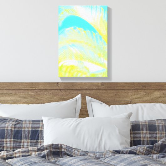 Waterverf palmblad canvas wrap (Insitu (Slaapkamer))