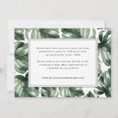 Waterverf palmblad gebloemde trouwdetails aankondiging (Achterkant)