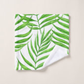 Waterverf palmbladeren bad handdoek (Wasdoekje)