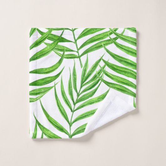Waterverf palmbladeren bad handdoek (Wasdoekje)