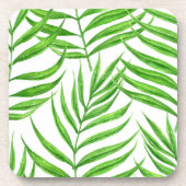 Waterverf palmbladeren bier onderzetter (Voorkant)