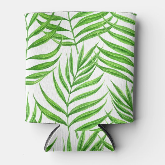 Waterverf palmbladeren blikjeskoeler (Voorkant)