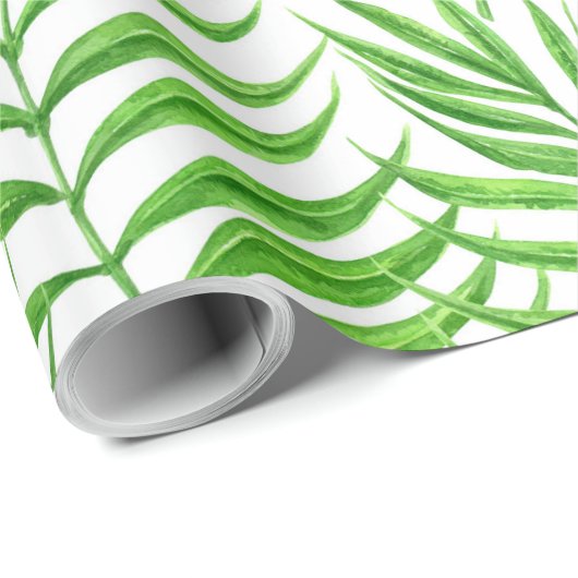 Waterverf palmbladeren cadeaupapier (Rol Hoek)