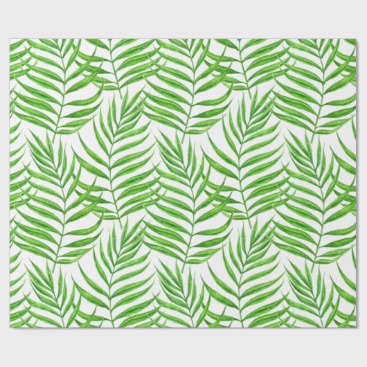 Waterverf palmbladeren cadeaupapier (Vlak)