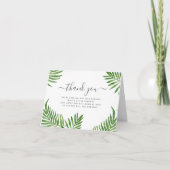 Waterverf palmbladeren & elegante kalligrafie bedankkaart (Voorkant)