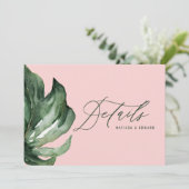 Waterverf palmbladeren en goudtrouwdetails aankondiging (Staand voorkant)