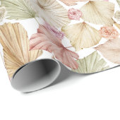 Waterverf Palmbladeren en Rozen Cadeaupapier (Rol Hoek)