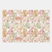 Waterverf palmbladeren en -Rozen Inpakpapier Vel (Voorkant 3)