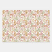 Waterverf palmbladeren en -Rozen Inpakpapier Vel (Voorkant)