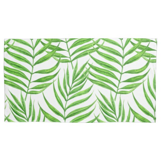 Waterverf palmbladeren kussensloop (Voorkant-Links)