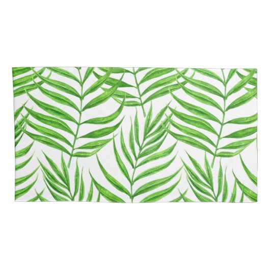 Waterverf palmbladeren kussensloop (Achterkant-Rechts)