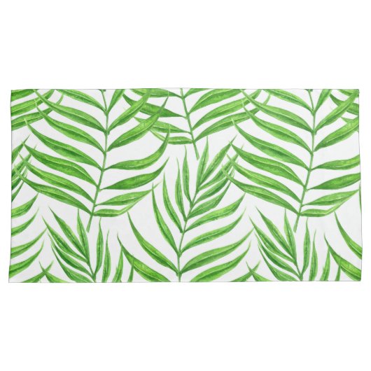 Waterverf palmbladeren kussensloop (Voorkant-Rechts)