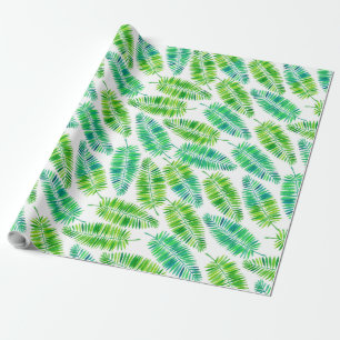 Waterverf palmbladeren patroon cadeaupapier
