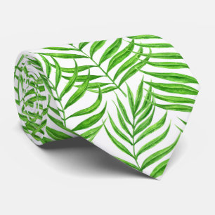Waterverf palmbladeren stropdas