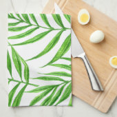 Waterverf palmbladeren theedoek (Quarter Fold)