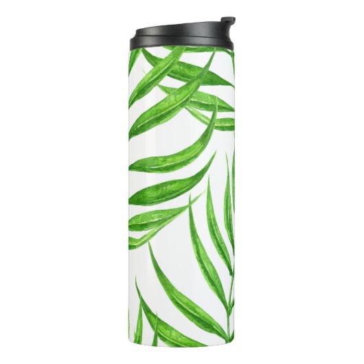 Waterverf palmbladeren thermosbeker (Gedraaid links)