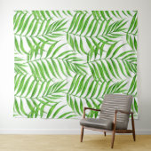 Waterverf palmbladeren wandkleed (In Situ (horizontaal))