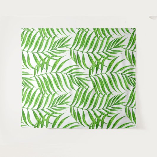 Waterverf palmbladeren wandkleed (Voorkant (horizontaal))