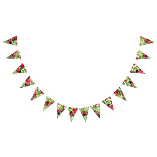 Waterverf palmbladeren watermeloen trouwdecor vlaggetjes (Alle)