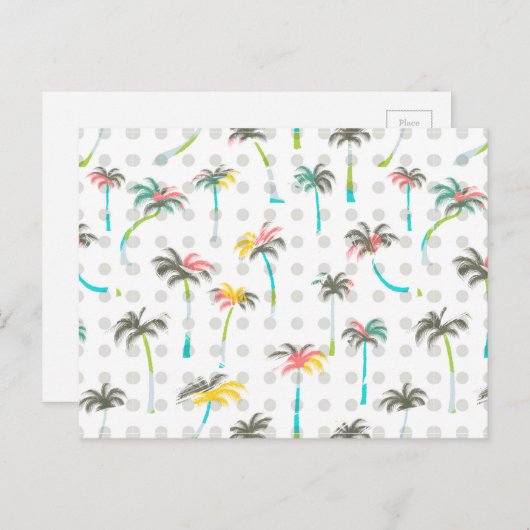 Waterverf palmbomen 2 briefkaart (Voorkant / Achterkant)