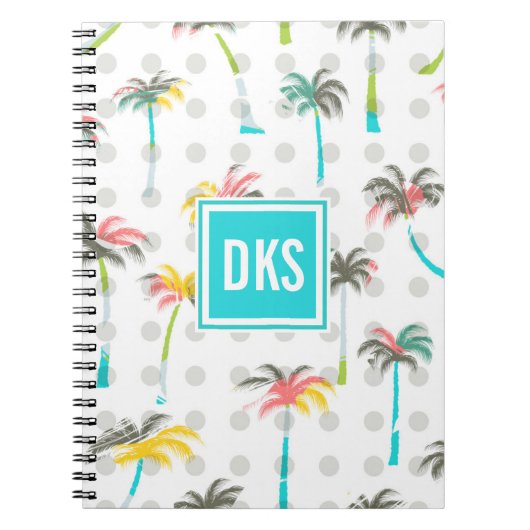 Waterverf Palmbomen | Monogram Notitieboek (Voorkant)