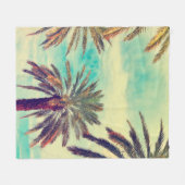 Waterverf palmbomen op zonnige dag fleece deken (Voorkant (Horizontaal))