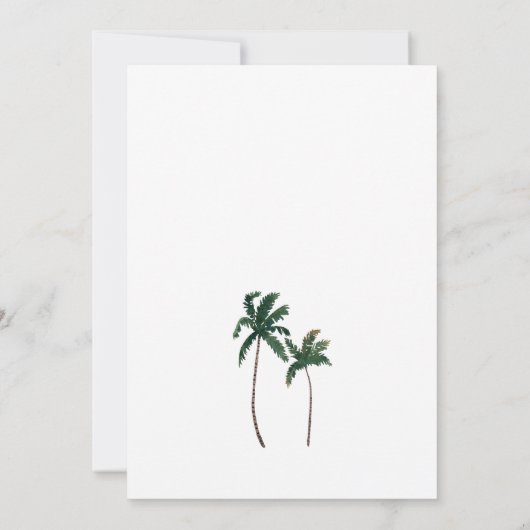 Waterverf palmbomen sparen de datum save the date (Achterkant)