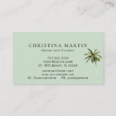 Waterverf palmbomen tropisch thema visitekaartje (Achterkant)