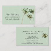Waterverf palmbomen tropisch thema visitekaartje (Voorkant / Achterkant)