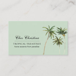 Waterverf palmbomen tropisch thema visitekaartje