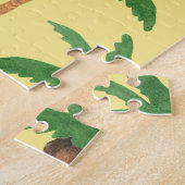 Waterverf palmbomen, tropische achtergrond. legpuzzel (Zijkant)