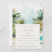 Waterverf palmbomen Verloving Tropische beukenwand Kaart (Voorkant)