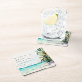 Waterverf palmbomen Vrijgezellenfeest Tropische be Kartonnen Onderzetters (Insitu)